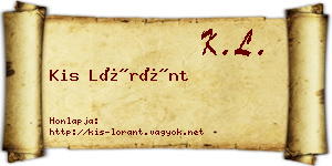 Kis Lóránt névjegykártya