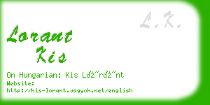 lorant kis business card